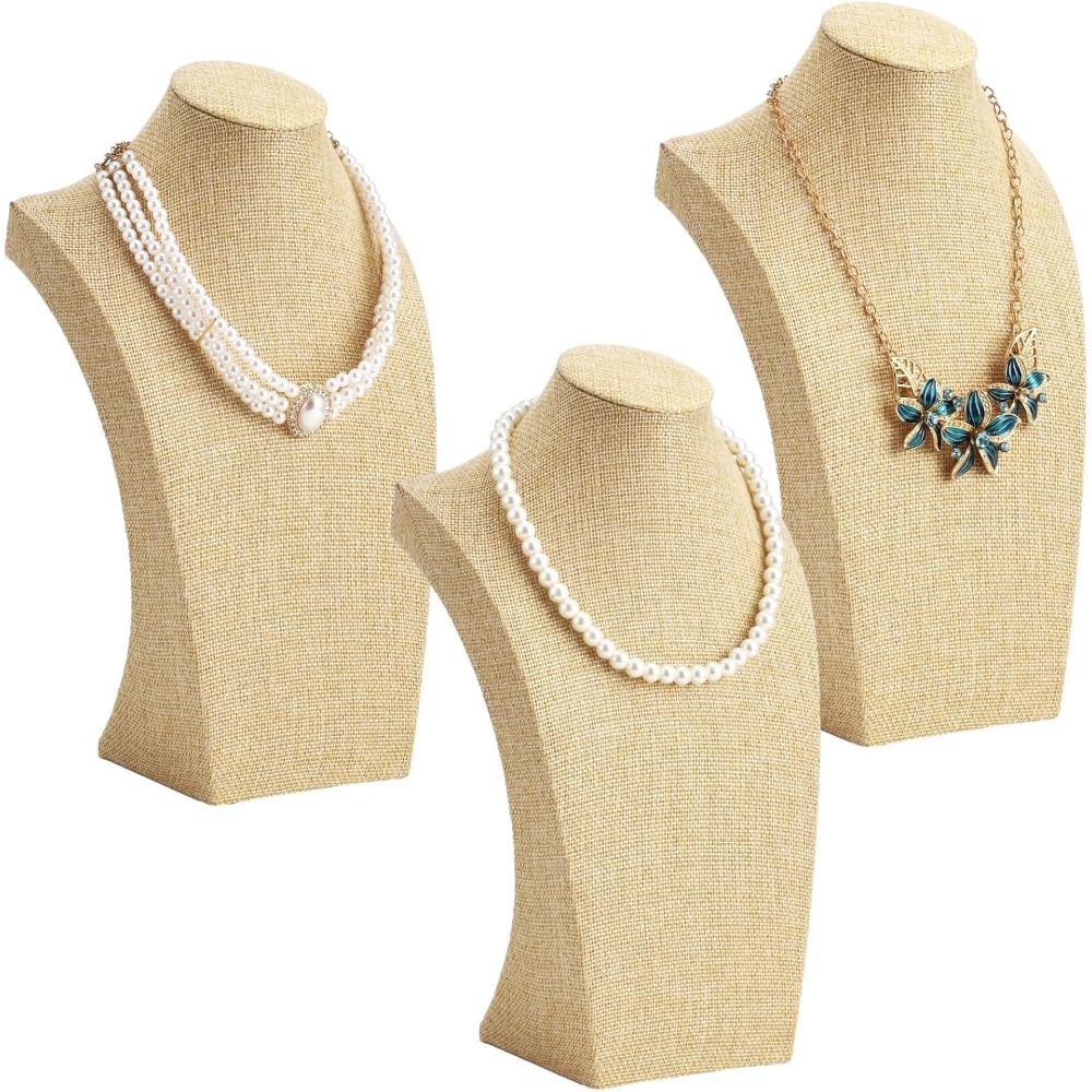3pcs Necklace Display Busts - Scratch-Resistant Holders